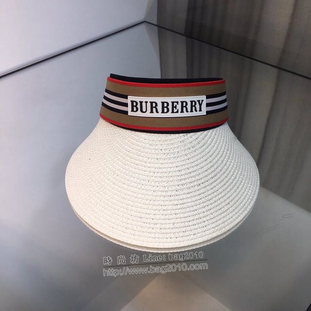 Burberry爆款女士帽子 巴寶莉新品空頂帽髮夾 巴寶莉編織草帽  mm1242